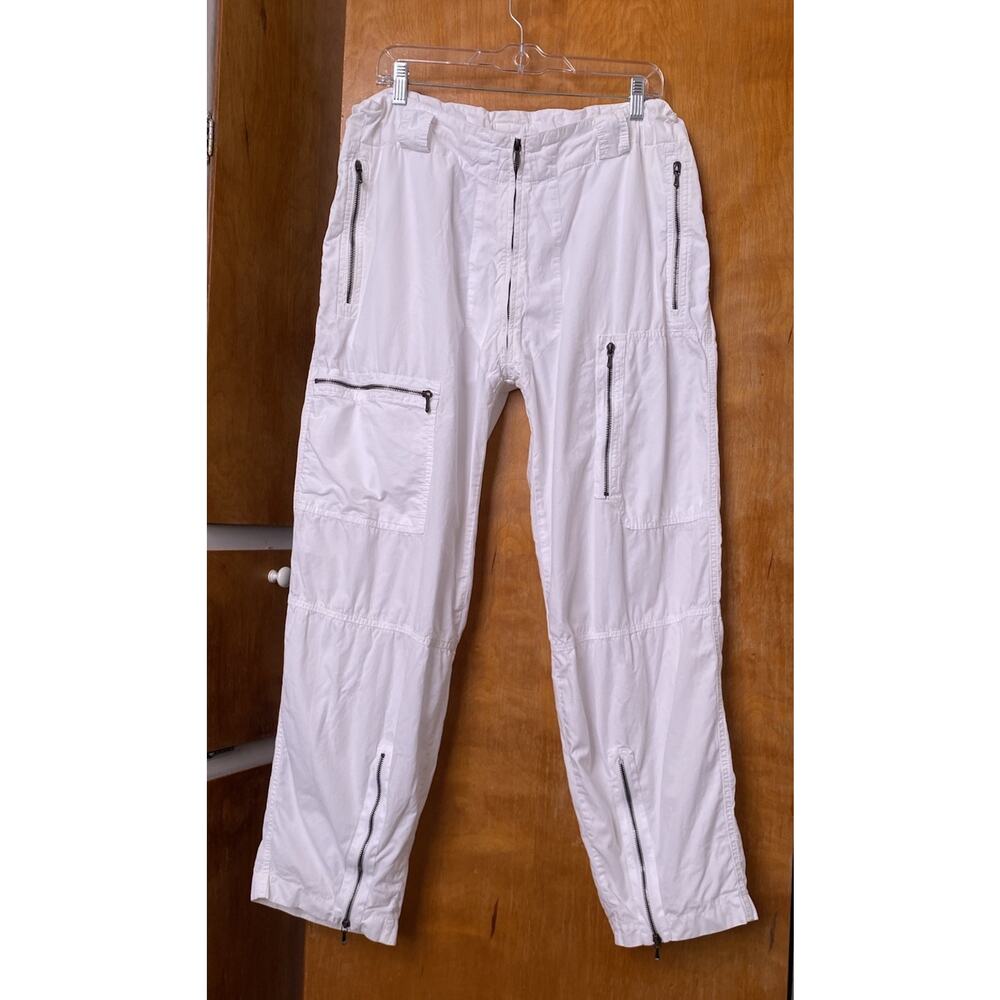 Vintage The People of the Labyrinths White Cargo Pants Zippers Rave Sz M Xx POTL